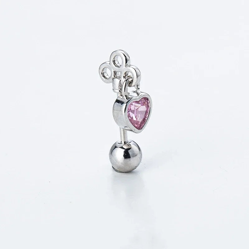 DAIIIBABYYY  -  One Piece Design Heart-shaped Love Wings Faux Fairy Wand Shape Earrings Women's New Trend Party Accessories Holiday Jewelry Gift