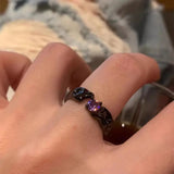DAIIIBABYYY  -  Gothic Dark Black Butterfly Cross Geometry Irregular Open Rings For Women Men Punk Y2K Halloween Grunge Accessories Jewelry Gift