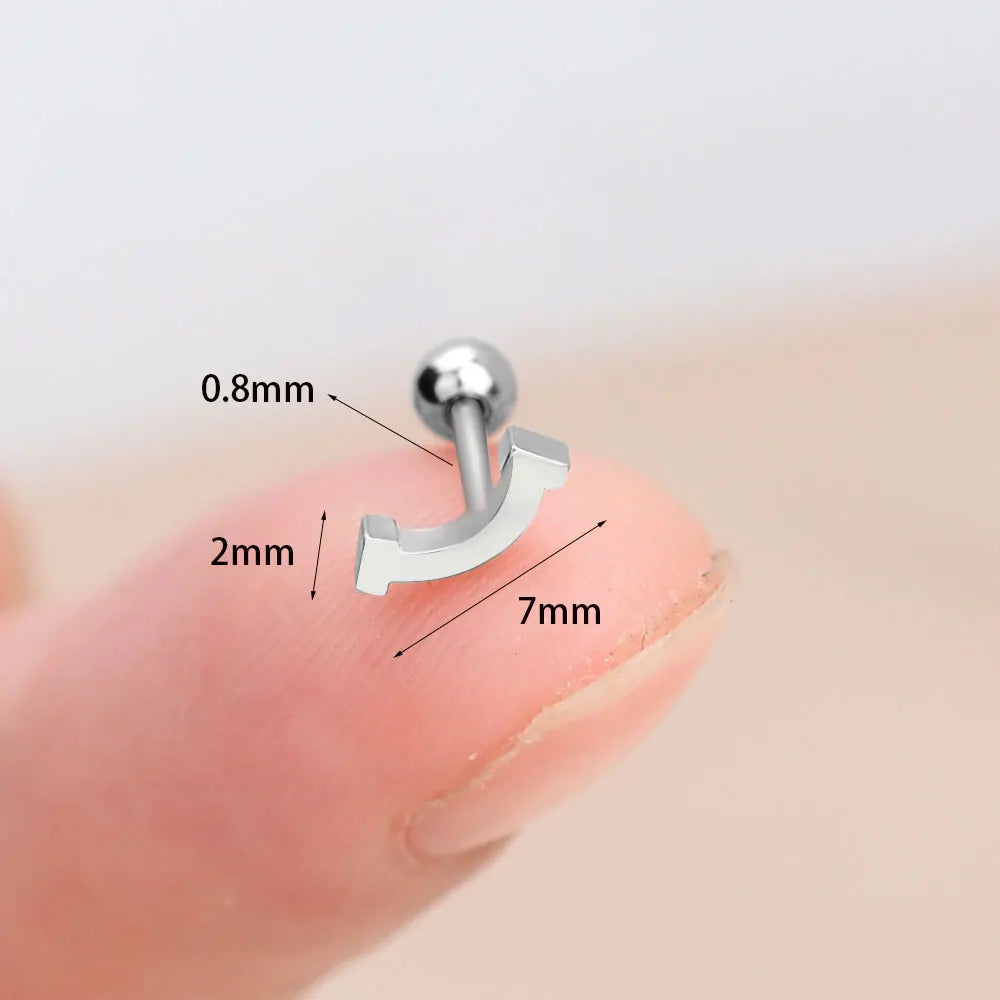 DAIIIBABYYY  -  1Pc Stainless Steel Star Moon Mini Earrings for Women Jewelry  Fashion Heart Butterfly Piercing Stud Earrings for Mother Day
