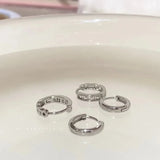 DAIIIBABYYY  -  Stainless Steel Y2K Zircon Metal Earrings Set Crystal Sweet Cool Aesthetic Creative Design Earrings Jewelry Accessorie Gifts