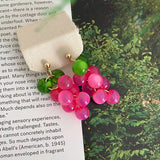 Daiiibabyyy  Sweet Bohemia Earrings Fruit Dangle Earring Korean Style Acrylic Grape Earrings Cute Jewelry Accessories Beads Earrings Summer