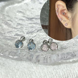 DAIIIBABYYY  -   INS Fashion Pink Blue Color Fairy Moonlight Stone Stud Earrings for Women Korean Kpop Girls Earrings Party Jewelry Gift
