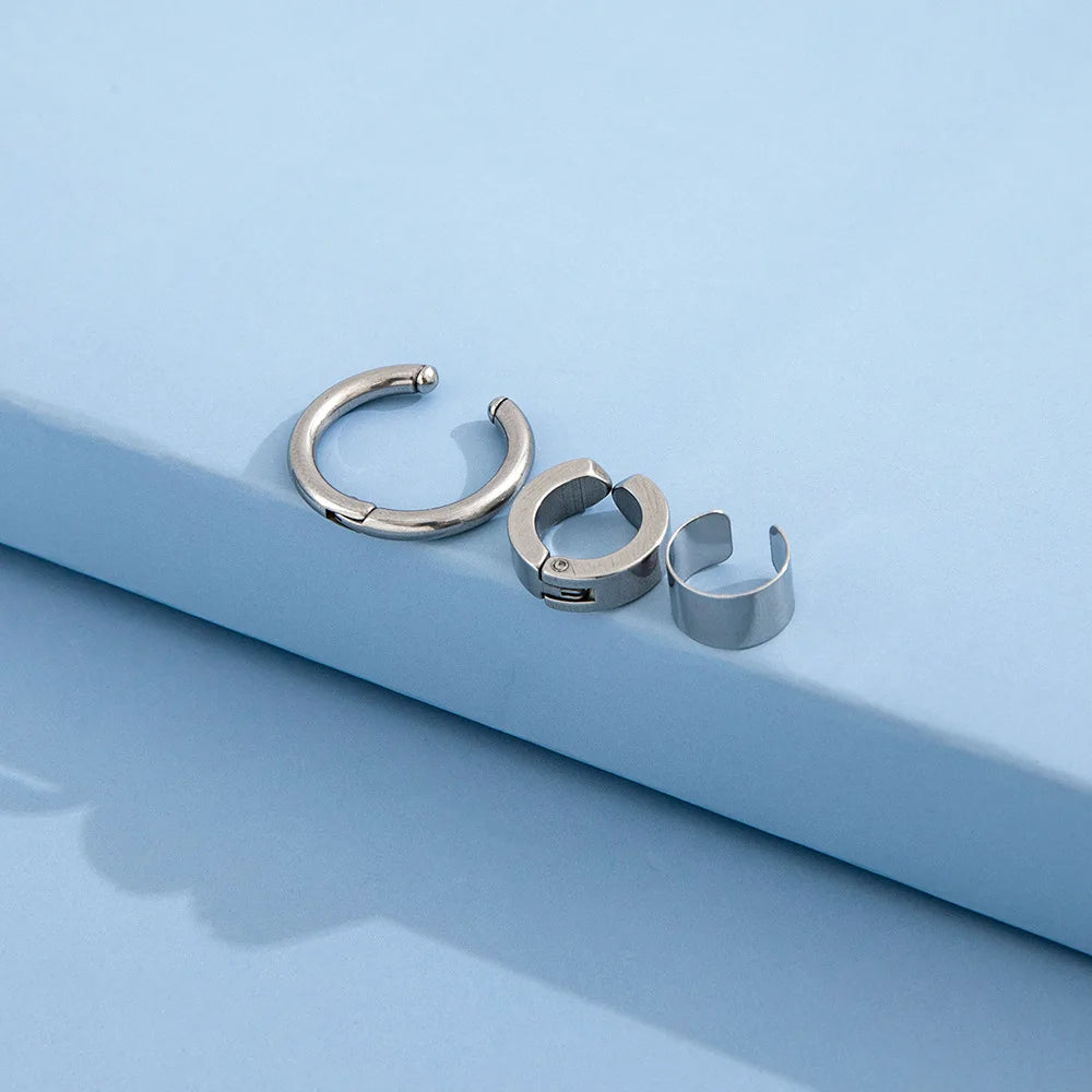 Daiiibabyyy 3Pcs/Set New Long Tassel Ear Cuff No Piercing Earrings Female  Zircon Shining C Shape Design Simple Ear Clip Party Jewelry