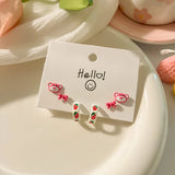 DAIIIBABYYY  -  Cute Funny Monster Eyes Stud Earrings Set Women Y2K Kpop Fashion C-Shape Earring Set Goth Jewelry brincos Accessories