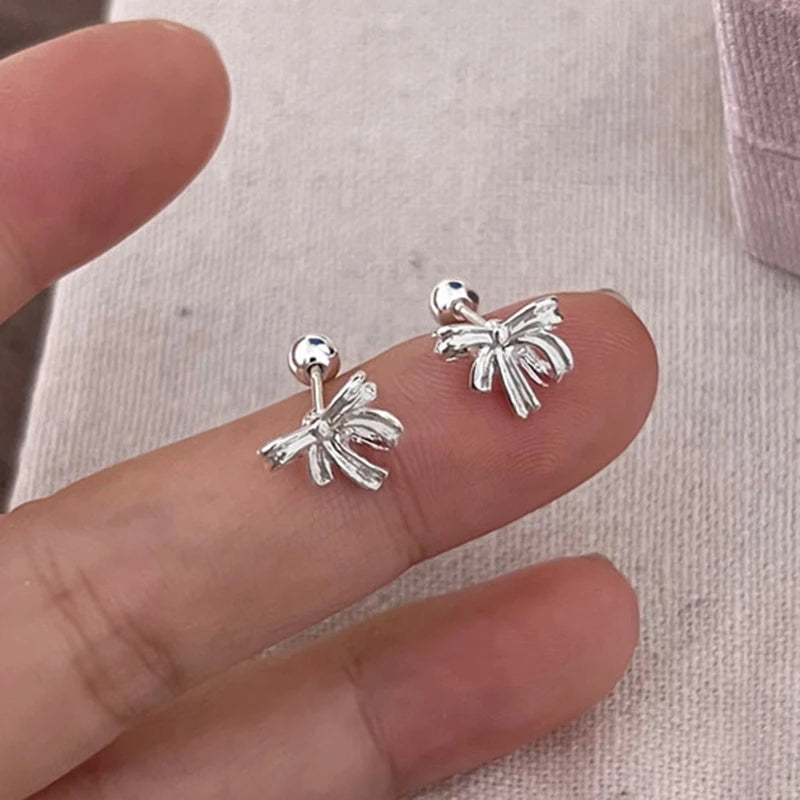 DAIIIBABYYY  -  Design Sweet Cool Style Bow Knot Earrings for Women Simple Korean Bow Earings Piercing Elegant Y2K Jewelry Gifts Dropshipping