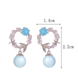 DAIIIBABYYY  -  Sweet Wind Round Earrings Ladies Tail Earrings Fashionable Commuting Personality Light Luxury Temperament Banquet Jewelry