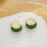 DAIIIBABYYY  -  French Elegant Sparkling Cubic Zirconia Oil Drop Green Earrings Women's Fashion Glamour Jewelry Earrings Holiday Party Gifts