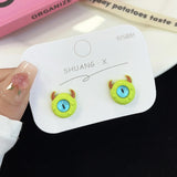 DAIIIBABYYY  -  Cute Green Blue Evil Monster Eyes Stud Earrings Women Kids Halloween Animal Rabbit Big Eyes Goth Cross Earring Jewelry