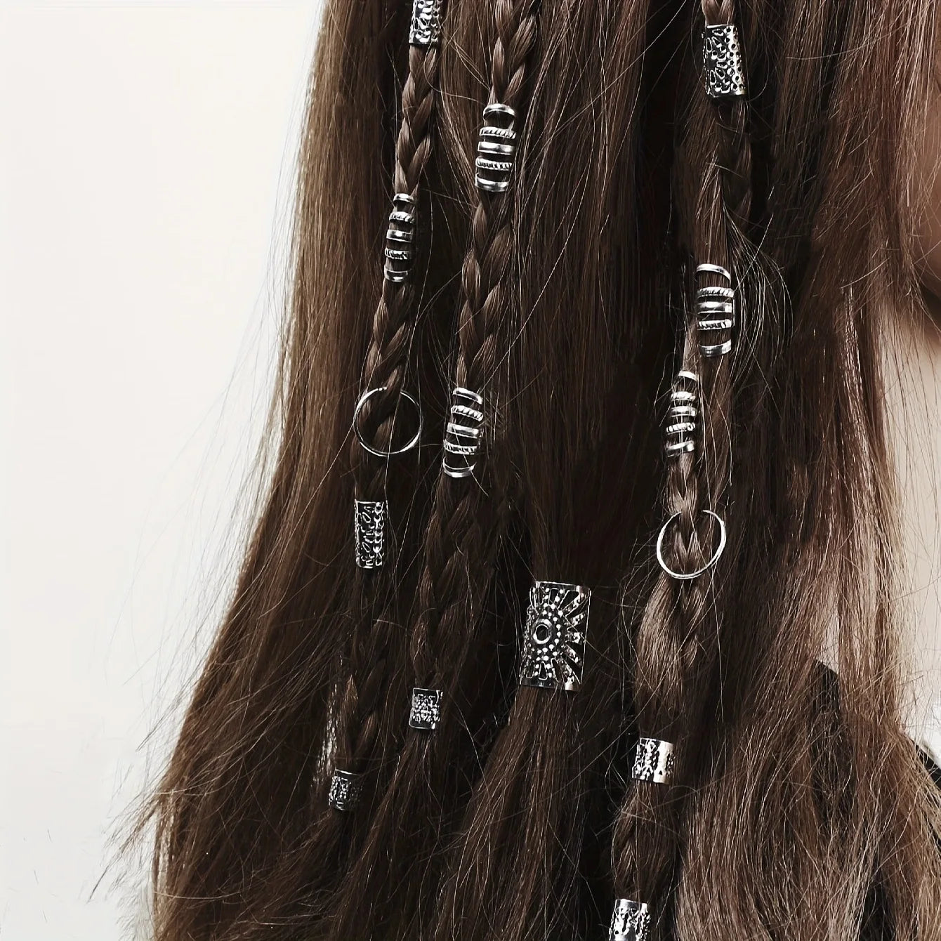 DAIIIBABYYY  -  85Pcs Hollow Out Hair Ring Dreadlocks Beads Hair Braid Rings Clips Dread Locks Hair Braiding Metal Cuffs Decoration/accessories