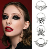 DAIIIBABYYY  -  Fashion Punk Stainless Steel Nose Ring Silver Color Gothic Insect Nose Rings For Women Men Body Cartilage Piercing Jewelry