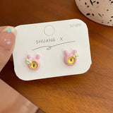 DAIIIBABYYY  -  Cute Green Blue Evil Monster Eyes Stud Earrings Women Kids Halloween Animal Rabbit Big Eyes Goth Cross Earring Jewelry