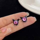 DAIIIBABYYY  -  Cute Green Blue Evil Monster Eyes Stud Earrings Women Kids Halloween Animal Rabbit Big Eyes Goth Cross Earring Jewelry