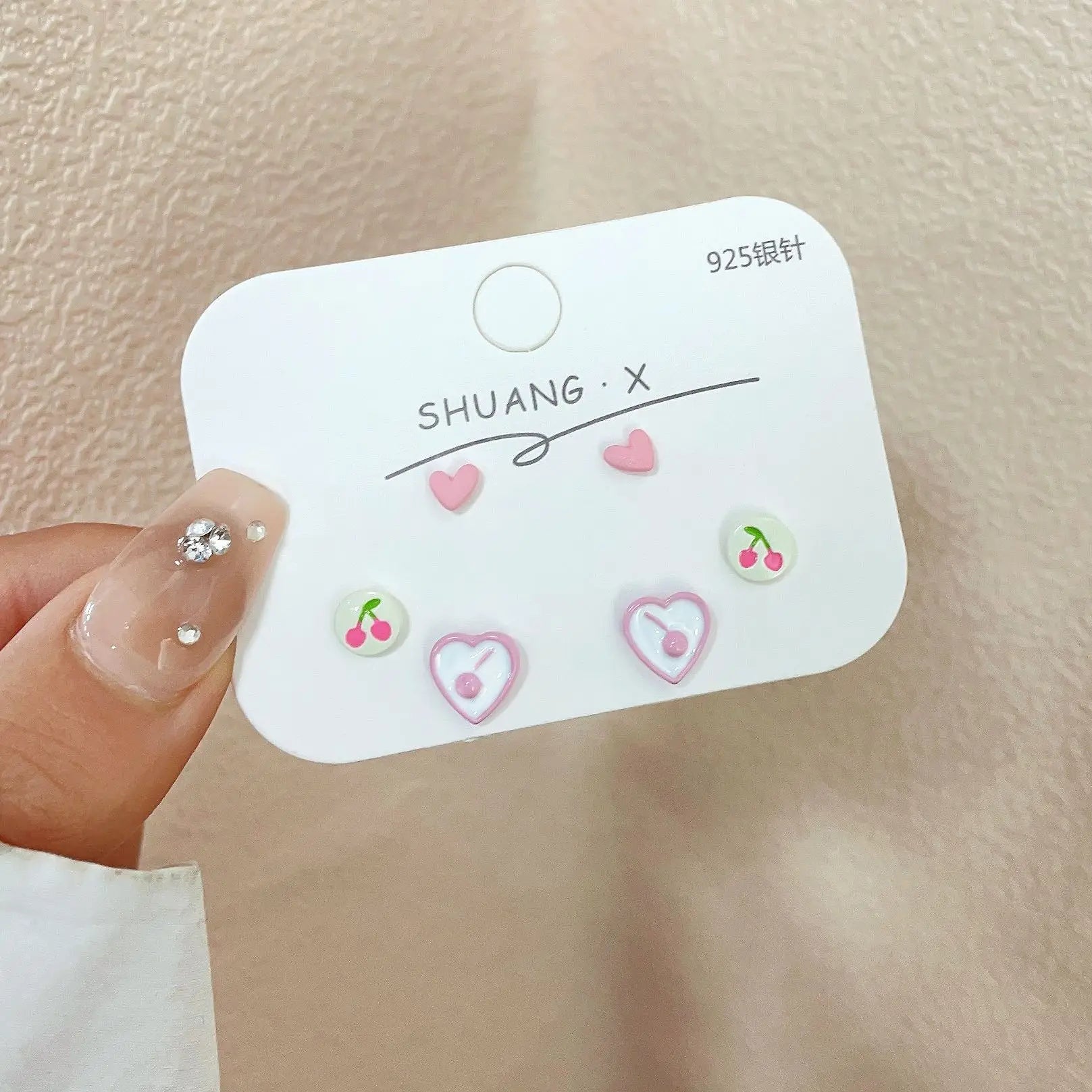 DAIIIBABYYY  -  Korean Fashion Pink Blue Tulip Flower Stud Earrings Set Women Y2K Kpop Butterfly Heart Floral Earring Jewelry Gift