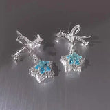 DAIIIBABYYY  -  Korean Fashion Blue Zircon Star Stud Earrings for Women Creative Shiny Rhinestone Bowknot Earrings Sweet Girls Jewelry Gifts