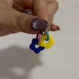 DAIIIBABYYY  -  Oil-dropping Round Glass Bead Flower Ear Buckle Fashion Versatile Dopamine Hoop Earring High-end Earrings for Women