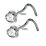 DAIIIBABYYY  -  2PC Fashion Stainless Steel Crystal Nose Septum Piercing Studs 20G Mini Nose Ring Earrings Studs Body Piering Jewelry for Women