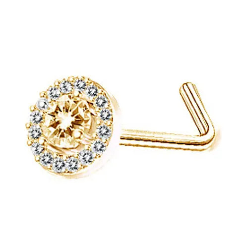 DAIIIBABYYY  -  1PC Stainless Steel Small Nose Rings Crystal Zircon Butterfly Flower Heart Nose Studs 20G Body Piercing Jewelry For Women Men
