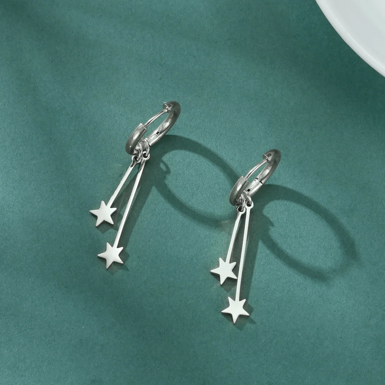DAIIIBABYYY  -  Love Star Pendant Stainless Steel Earrings for Women's Girls Fashion Sweet Romantic Valentine's Day Gifts Jewelry Gifts