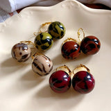 DAIIIBABYYY  -  Resin Leopard Print Ear Buckle Retro Earrings Wholesale for Women