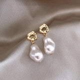DAIIIBABYYY  -  New Arrival Korea Elegant Irregular Pearl Dangle Earrings For Women Fashion Simple Water Drop Jewelry Party Gifts