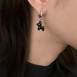 DAIIIBABYYY  -  Fashion Asymmetrical Metal Enamel Glaze Dog Drop Earrings For Women European American Style Earring Party Jewelry Gifts