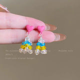 Daiiibabyyy  Crystal Star Pendant Earrings for Women Girls Fashion Jewelry Gift