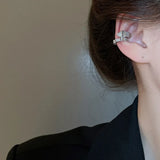 DAIIIBABYYY  -  Punk Snake C Shaped Ear Clip Earrings for Women Men Shiny Inlaid Zircon Without Piercing Earrings Ear Cuffs Party Jewelry