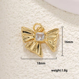 DAIIIBABYYY  -  1 piece Brass Material Cute Zircon Knot Bow Charms For Women DIY Pendant Earrings Bracelet Necklace Jewelry Wholesale