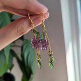 DAIIIBABYYY  -  Grape Vine Earrings Cute Small Fruit Lightweight Handmade