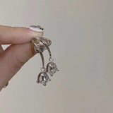 DAIIIBABYYY  -   Lily of the Valley Flower Drop Ear Cuff Earrings Clips for Women Floral No-piercing Korean Fashion Earring Jewelry