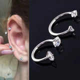 DAIIIBABYYY  -  Stainless Steel Crystal Hoop Ring Piercing Nose Ear Belly Button Rings Women Men Cartilage Helix Earrings Daith Piercing Jewelry