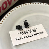 DAIIIBABYYY  -  Trendy Cool Punk Black Dripping Snake Rose Skull Necklace Women's Fashion Delicate Dark Earrings Choker