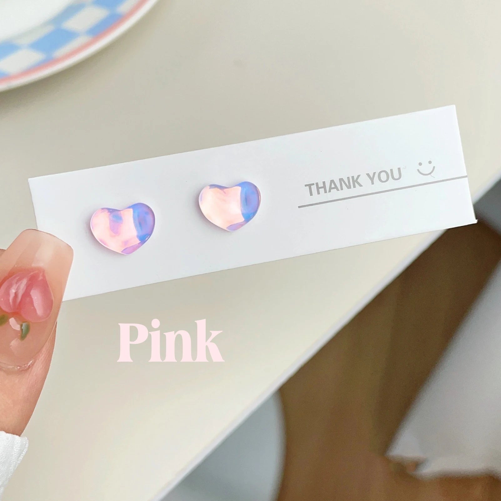 DAIIIBABYYY  -  Y2K Colorful Shiny Heart Stone Butterfly Shape Stud Earring Set Women Korean Fashion A Week Earrings Jewelry Party Gift