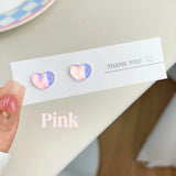 DAIIIBABYYY  -  Y2K Colorful Shiny Heart Stone Butterfly Shape Stud Earring Set Women Korean Fashion A Week Earrings Jewelry Party Gift