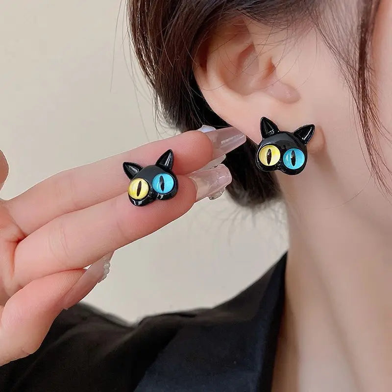 DAIIIBABYYY  -  Cute Green Blue Evil Monster Eyes Stud Earrings Women Kids Halloween Animal Rabbit Big Eyes Goth Cross Earring Jewelry