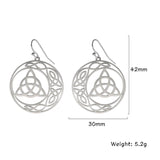 DAIIIBABYYY  -  Triangle Celtic Knot Crescent Edge Stainless Steel Earrings for Women's Fashion and Elegant Talisman Jewelry Gifts