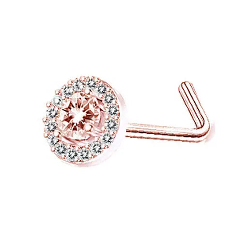 DAIIIBABYYY  -  1PC Stainless Steel Small Nose Rings Crystal Zircon Butterfly Flower Heart Nose Studs 20G Body Piercing Jewelry For Women Men