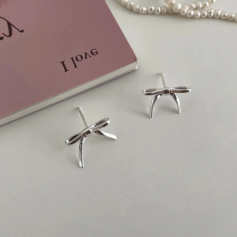 DAIIIBABYYY  -  Design Sweet Cool Style Bow Knot Earrings for Women Simple Korean Bow Earings Piercing Elegant Y2K Jewelry Gifts Dropshipping