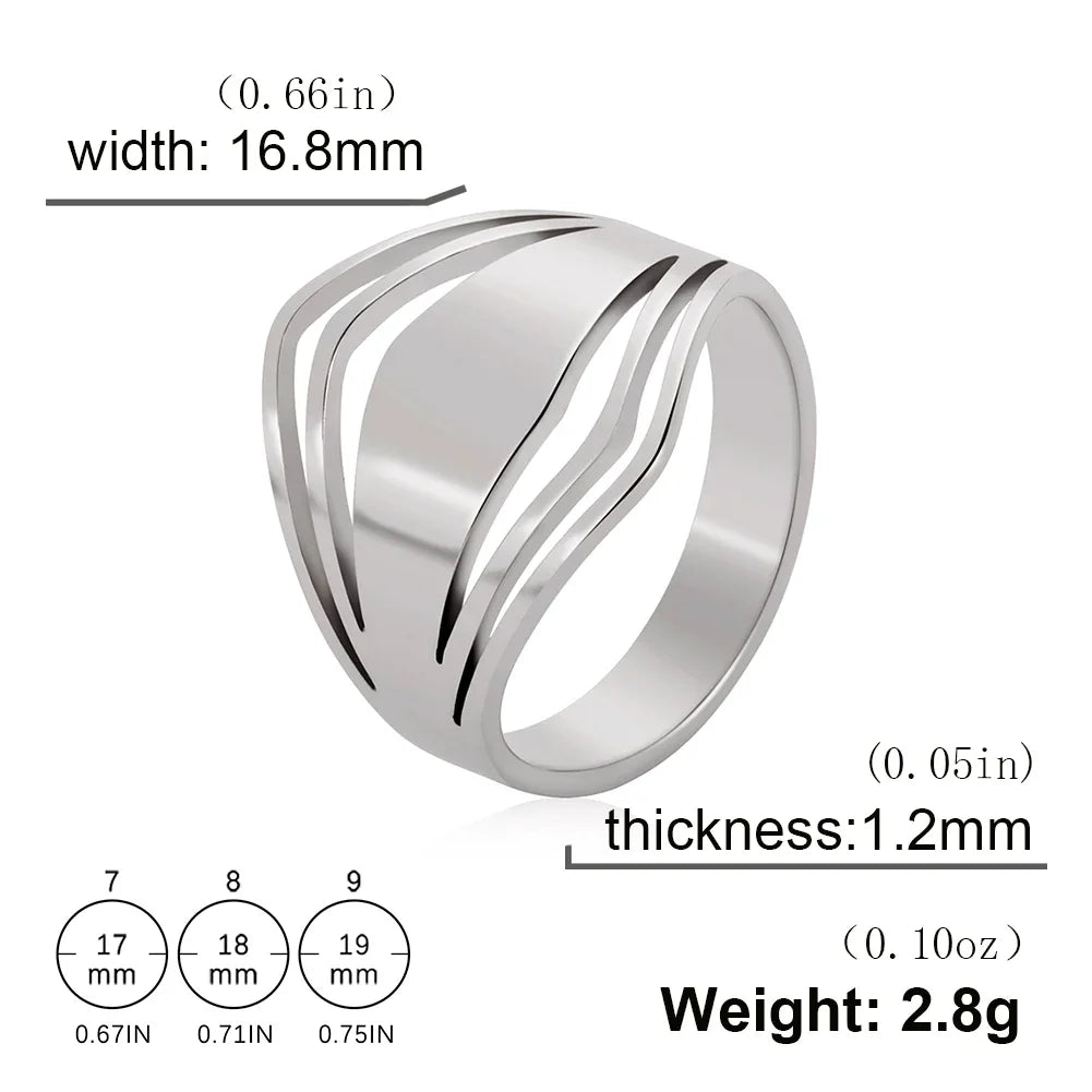 DAIIIBABYYY  -  Geometric Rhombus Ring Stainless Steel Minimalist Women Rings Fashion Jewelry 2024 Valentine's Day Gift for Lover