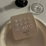 DAIIIBABYYY  -  Elegant Shiny Rhinestone Colorful Earrings Set for Women Wedding Jewelry Gift Girls Fashion Charm Zircon Stud Earing