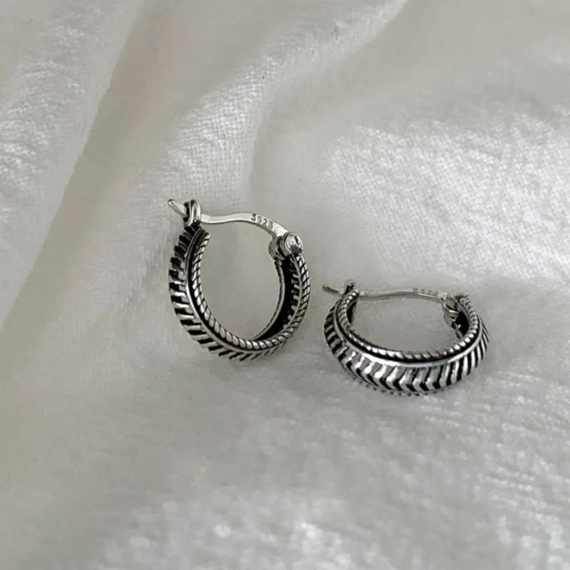 Daiiibabyyy  Silver Color Irregular Hollow Grid Hoop Earrings for Women Geometric Creative Punk Earring Party Jewelry Gift