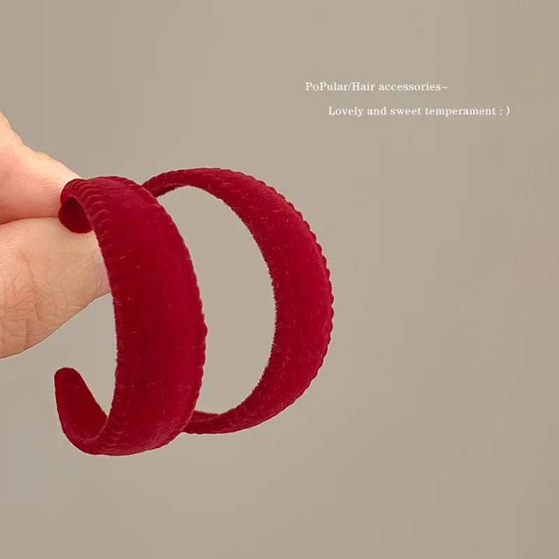 DAIIIBABYYY  -  Autumn Winter Wine Red Bow Flocked Fleece Stud Earrings Set Women Korean Fashion Heart Bow Floral Pearl Earring Jewelry