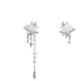 DAIIIBABYYY  -  2024 New Fashion Metal Star Tassel Chain Earrings for Women Exquisite Crystal Asymmetric Temperament Earrings Y2K Jewelry Gifts