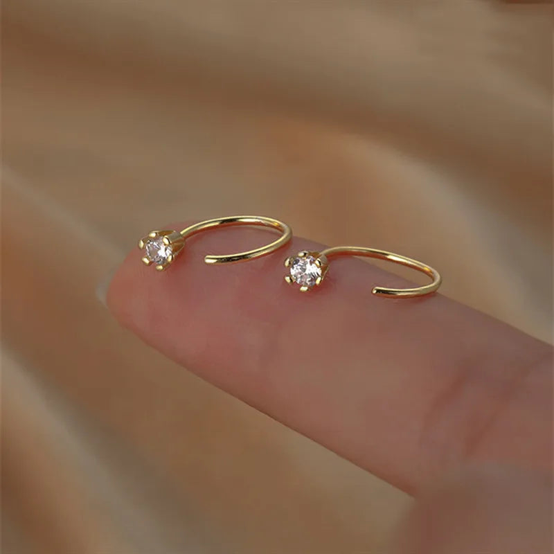 DAIIIBABYYY  -  Korean Fashion Blue Zircon Star Stud Earrings for Women Creative Shiny Rhinestone Bowknot Earrings Sweet Girls Jewelry Gifts