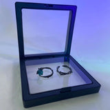 Daiiibabyyy Gothic BLack Thorns Punk Couple Rings Paired Blue Crystal Rose Statement Finger Ring for Men Women Best Friends Fashion Jewelry