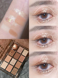 Daiiibabyyy 12 Colors Pearly Matte Earth Color Eyeshadow Palette Waterproof Glitter Eye Pigment Shimmer Eye Shadow Powder Makeup Cosmetic