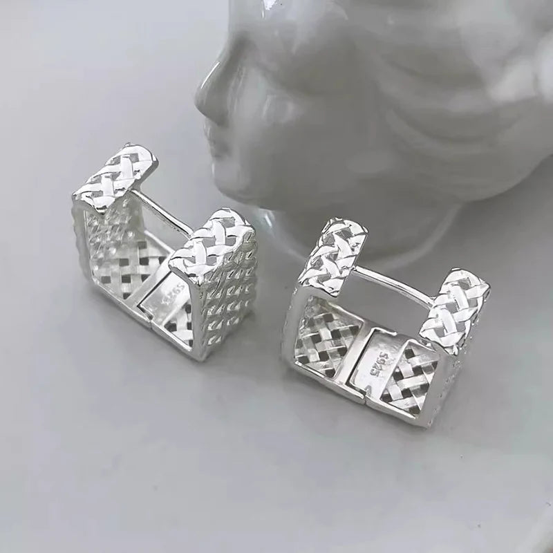 DAIIIBABYYY  -  Hollow Geometric Hoop Earrings For Women Couples Heavy Industry Simple Personality Hip Hop Prevent Allergy Party Jewelry