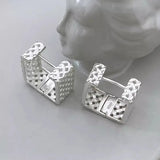 DAIIIBABYYY  -  Hollow Geometric Hoop Earrings For Women Couples Heavy Industry Simple Personality Hip Hop Prevent Allergy Party Jewelry