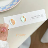 DAIIIBABYYY  -  Y2K Colorful Shiny Heart Stone Butterfly Shape Stud Earring Set Women Korean Fashion A Week Earrings Jewelry Party Gift