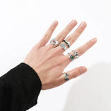 DAIIIBABYYY  -  Gothic Style Metal Set Rings Fashion Jewelry Open Ring for Men Jewelry Trendy Finger Ring Women Accessories Friend Gifts